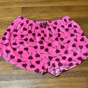 Valentine’s Day Heart Lollipop Print Lounge Shorts, Juniors, Large